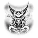 Japanese devil tattoo design idea