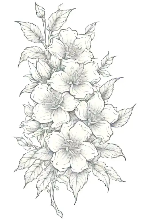 plaster flowers blooming tattoo design idea