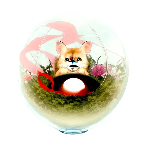 dormouse inside egg that looks like the world  tattoo design idea