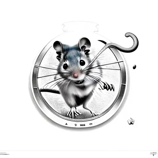 broken wheel dormouse  tattoo design idea