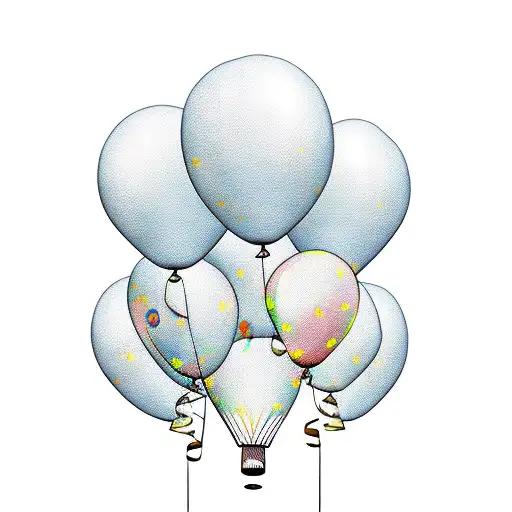 sky filled with smiles and balloons  tattoo design idea