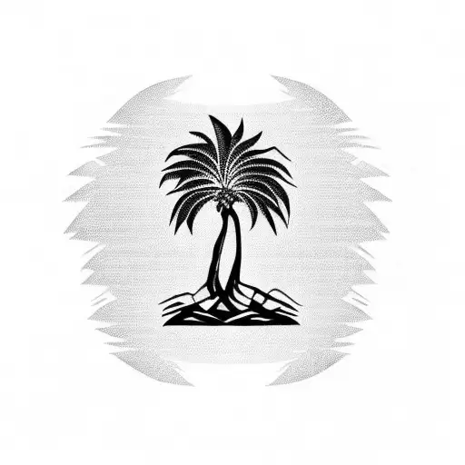 Māori style Colombian palm tree tattoo design idea