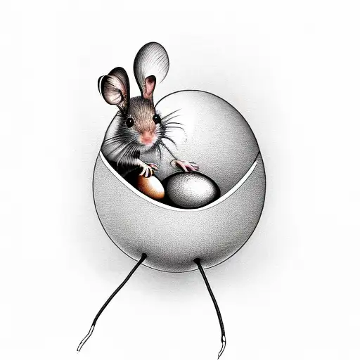 dormouse hatching from an egg that looks like the world  tattoo design idea