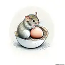 dormouse hatching from an egg that looks like the world  tattoo design idea