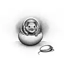 dormouse hatching from an egg that looks like the world  tattoo design idea