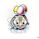 dormouse hatching from an egg that looks like the world  tattoo design idea