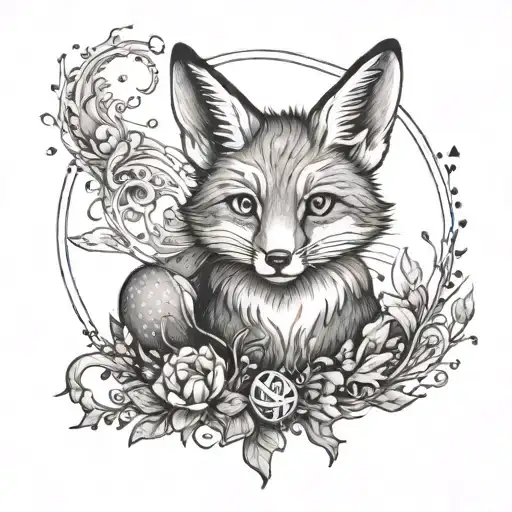 Fox, bunny and fairy ring tattoo tattoo design idea