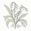 lily of the valley with the name Ember  tattoo design idea