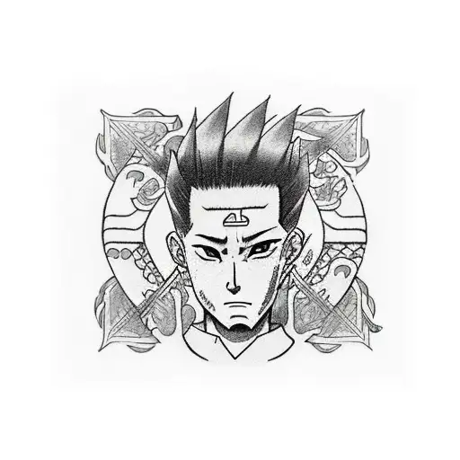 Design a Shikamaru tattoo that incorporates his strategic mind, love for shogi, and connection to nature. tattoo design idea