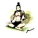 Design a Shikamaru tattoo that incorporates his strategic mind, love for shogi, and connection to nature. tattoo design idea