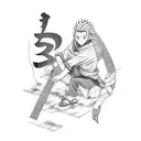 Design a Shikamaru tattoo that incorporates his strategic mind, love for shogi, and connection to nature. tattoo design idea