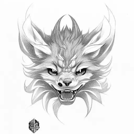 kurama with naruto tattoo design idea