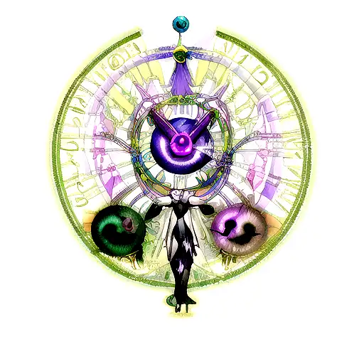 mystic wizard dark crystal master time solomon seal amulet tree life tattoo design idea