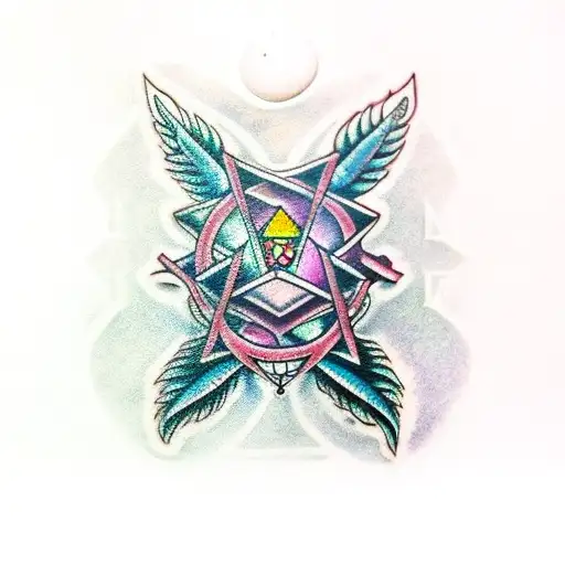 mystic wizard dark crystal amulet tattoo design idea
