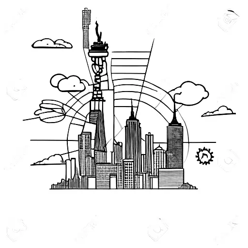 nyc skyline neighborhood  tattoo design idea