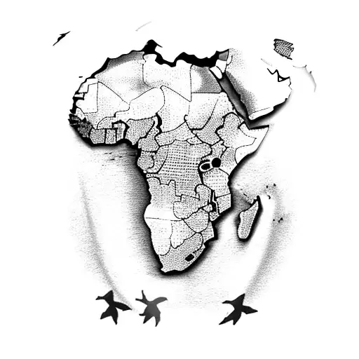 Africa continent with kenya in the middle tattoo design idea