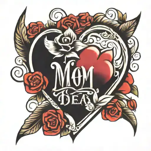 mom heart tattoo design idea