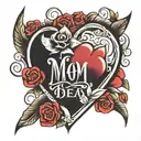 mom heart tattoo design idea