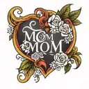 mom heart tattoo design idea