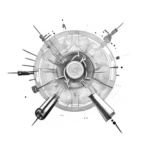 An abstract tattoo representing the connection between oil and future projects tattoo design idea