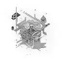 An abstract tattoo representing the connection between oil and future projects tattoo design idea