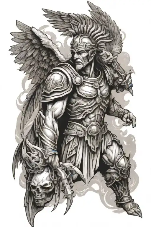 Caesar death angel tattoo design idea
