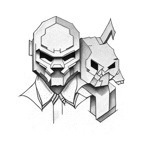 Couple tattoo minecraft tattoo design idea