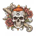 skull and crossbones tattoo design idea