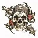 skull and crossbones tattoo design idea