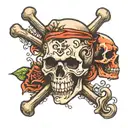 skull and crossbones tattoo design idea