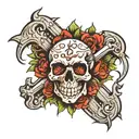 skull and crossbones tattoo design idea