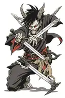 The devil with a katana  tattoo design idea