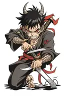 The devil with a katana  tattoo design idea