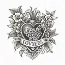 Heart with sentence "I love Seeds" tattoo design idea