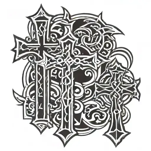 three crosses tattoo design idea