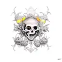 black heart  gloomy tattoo design idea