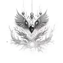 black heart  gloomy tattoo design idea