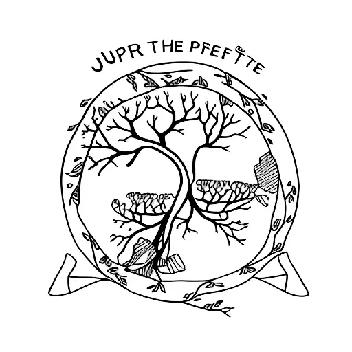 juniper branch with the words: protect her  tattoo design idea