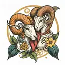 aries & gemini zodiac sign tattoo design idea