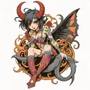 Anime succubus tattoo design idea