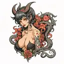 Anime succubus tattoo design idea