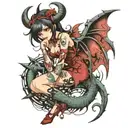 Anime succubus tattoo design idea