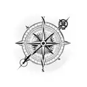 steampunk compass tattoo design idea