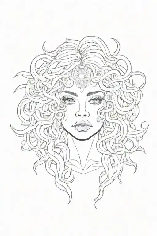 see no evil speak no evil hear no evil medusa goddess face tattoo design idea