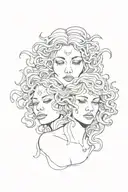 see no evil speak no evil hear no evil medusa goddess face tattoo design idea