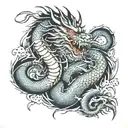 Japanese dragon guarding a samurai warrior sleeve tattoo tattoo design idea