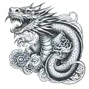 Japanese dragon guarding a samurai warrior sleeve tattoo tattoo design idea