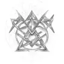 unicrusal hexagram tattoo design idea