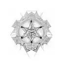 unicrusal hexagram tattoo design idea