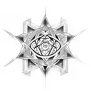 unicrusal hexagram tattoo design idea